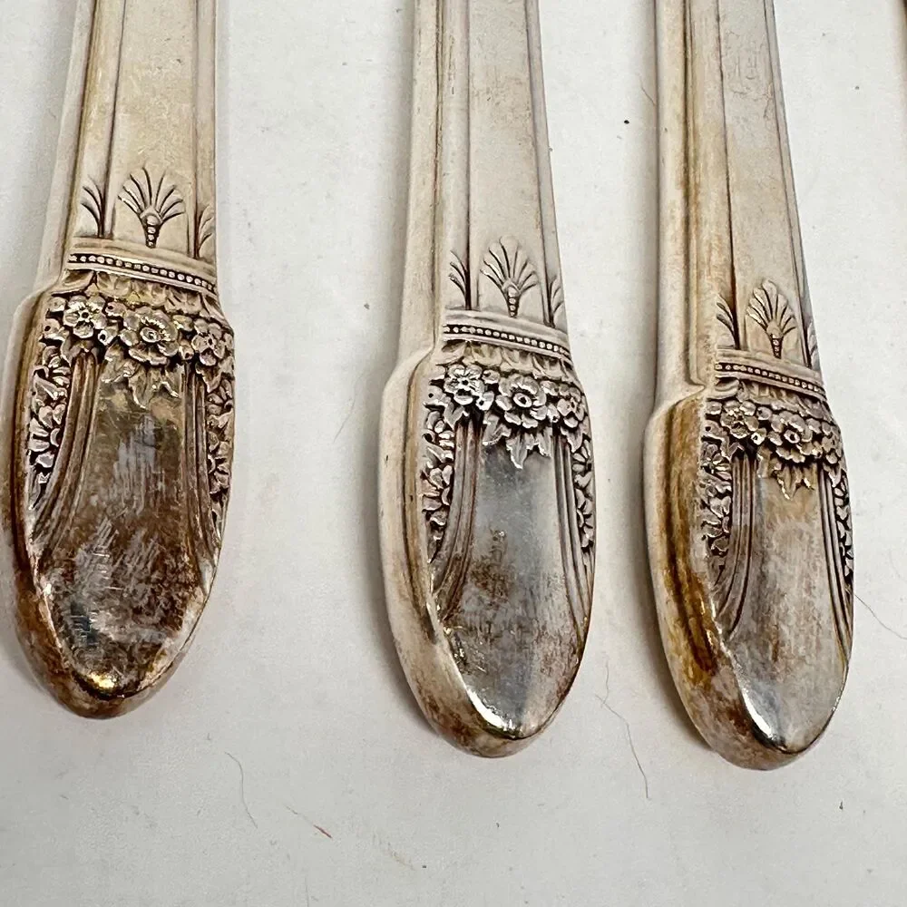 1847 Rogers Bros First Love Silverplate Dinner Knives Hollow Handle Set of 6